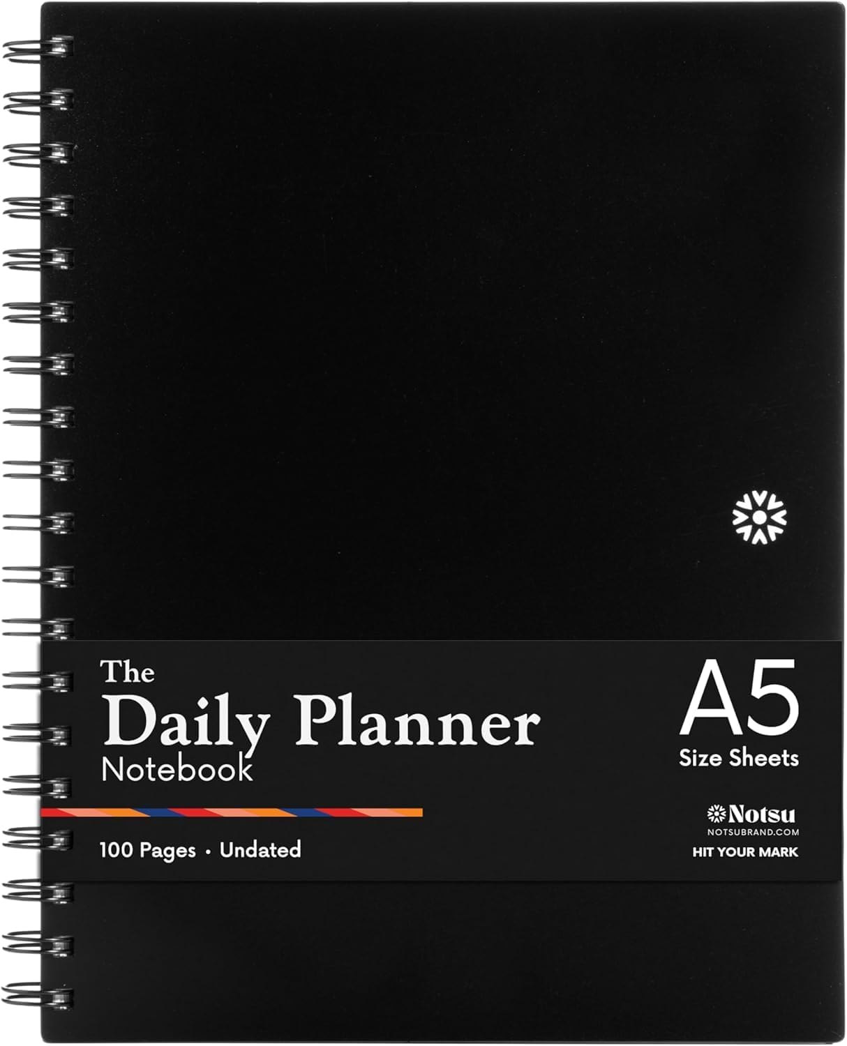 Notsu Undated Daily Planner Notebook | Minimalist Productivity Planner with To Do List, Agenda, Dot Grid, Lined, Notes sections | Premium Thick Paper 120 gsm, 100 Pages, A5 Size
