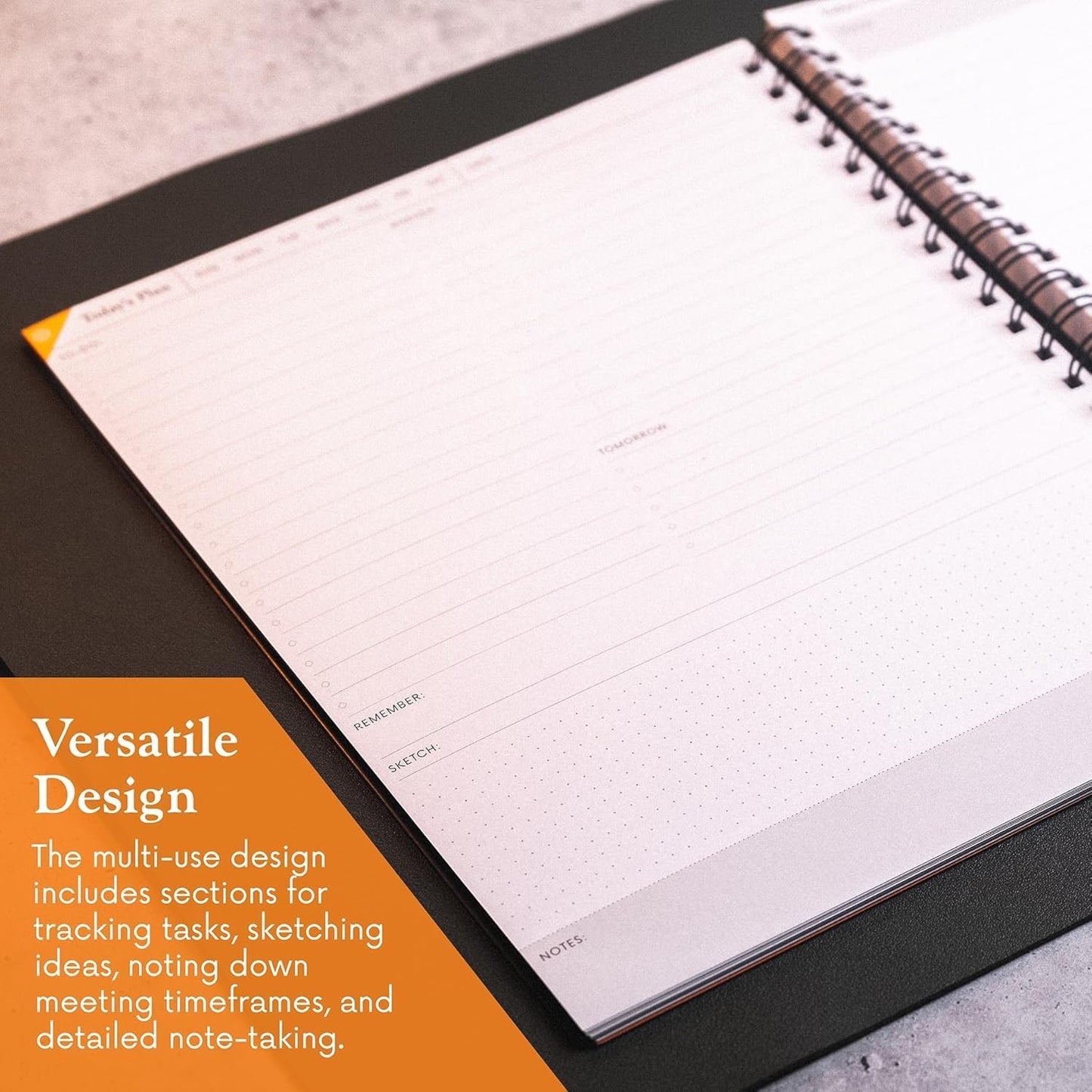 Notsu Undated Daily Planner Notebook | Minimalist Productivity Planner with To Do List, Agenda, Dot Grid, Lined, Notes sections | Premium Thick Paper 120 gsm, 100 Pages, A5 Size