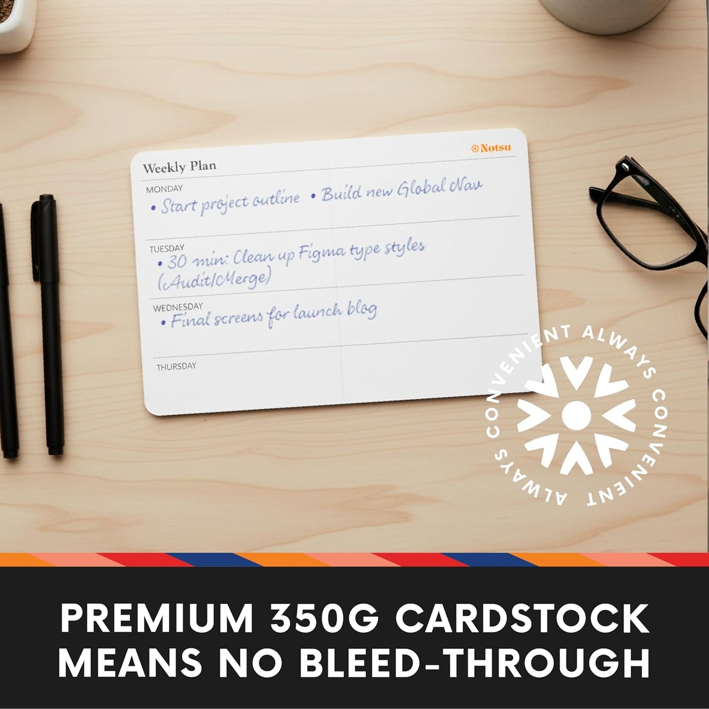 Weekly Plan Scored Note Cards (Pack of 50)