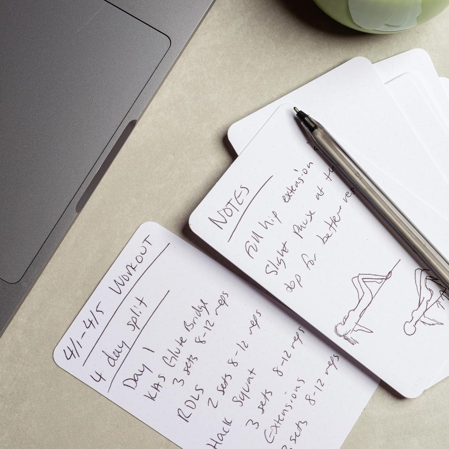 Notsu Dotted Index Cards 4×6" — Pack of 40 | 350 gsm Thick Paper, Bullet Dot Grid