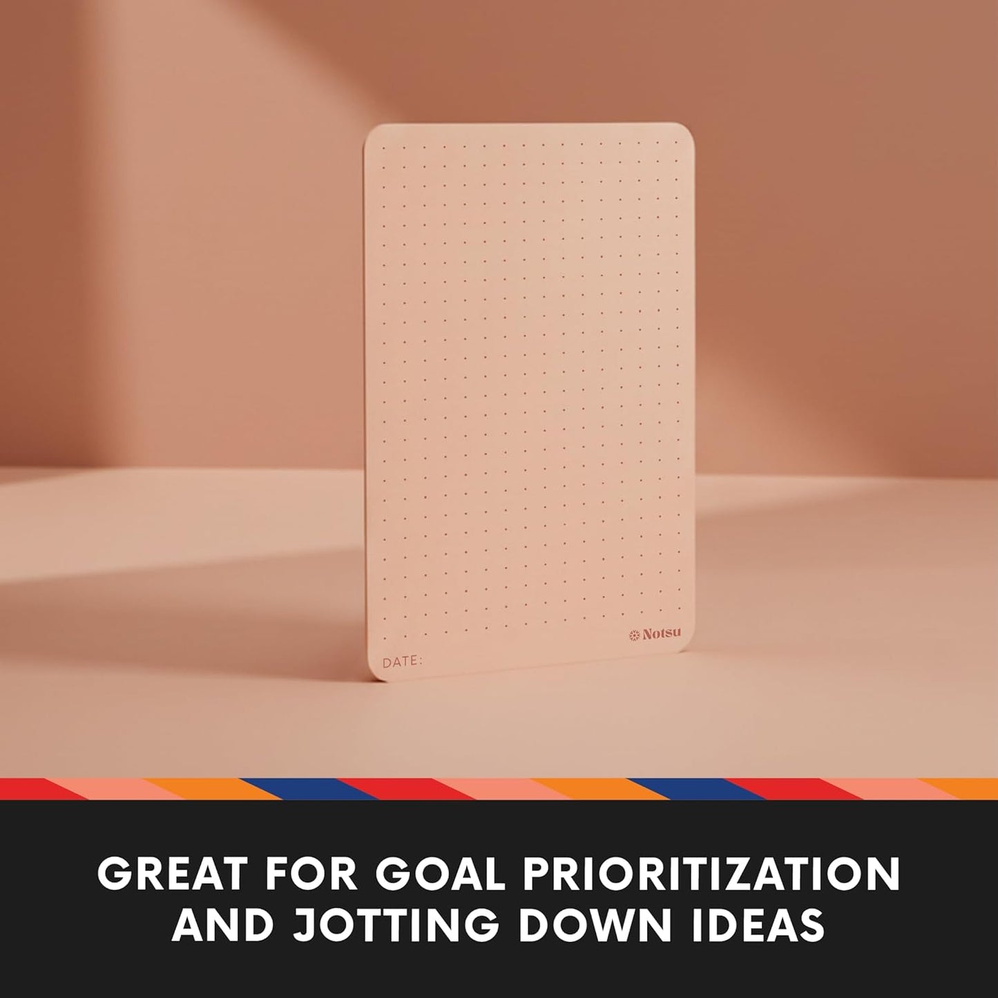 Notsu Dotted Note Cards 3x5 inch – Orange | 40 ct, 350gsm, Rounded Corners