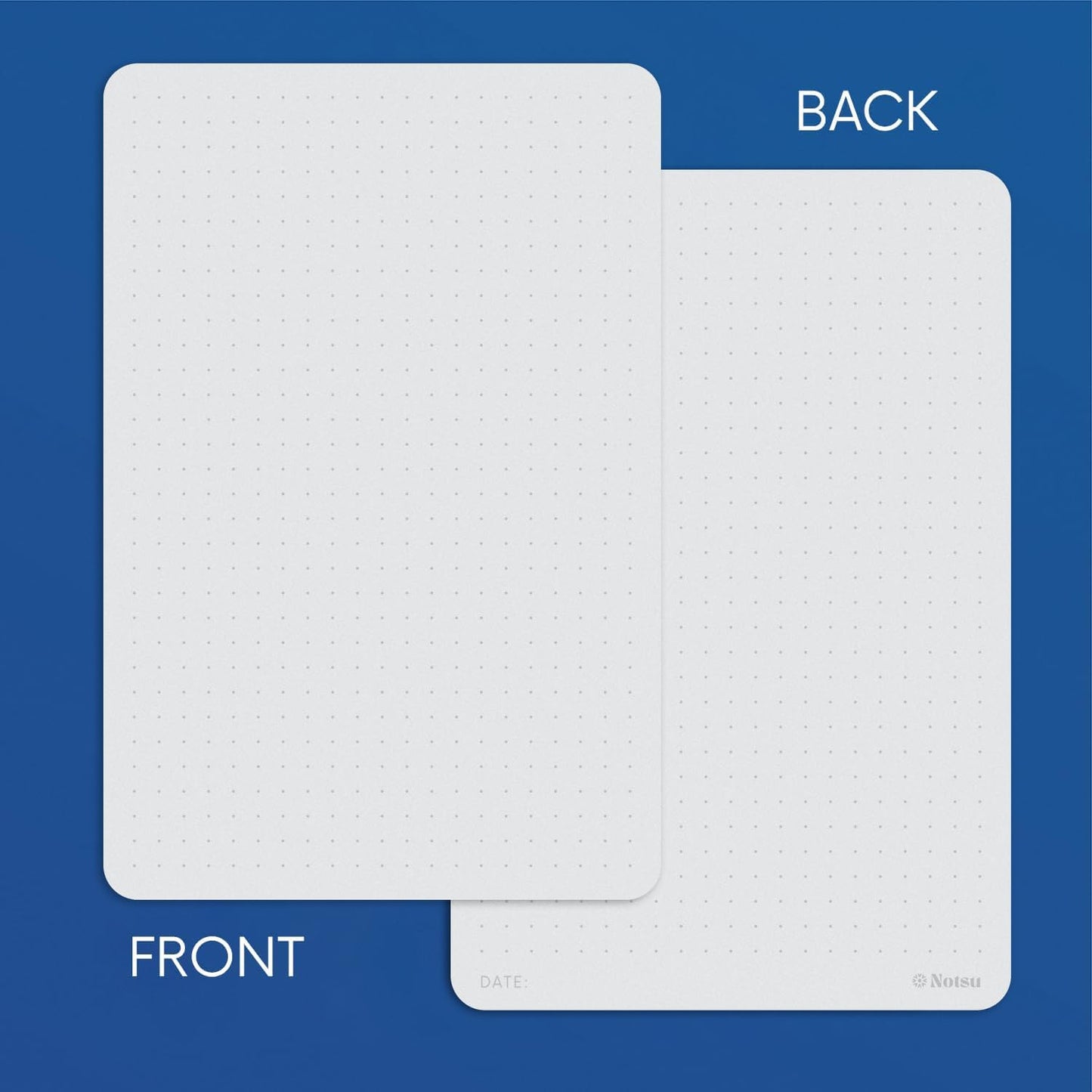 Notsu Dotted Index Cards 4×6" — Pack of 40 | 350 gsm Thick Paper, Bullet Dot Grid