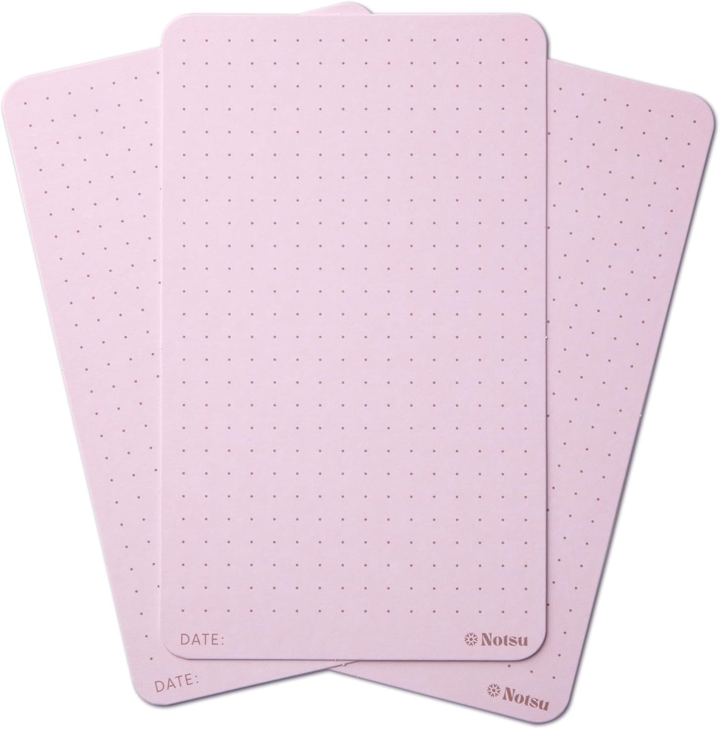 Notsu Dotted Note Cards 3x5 inch – Red | 40 ct, 350gsm, Rounded Corners