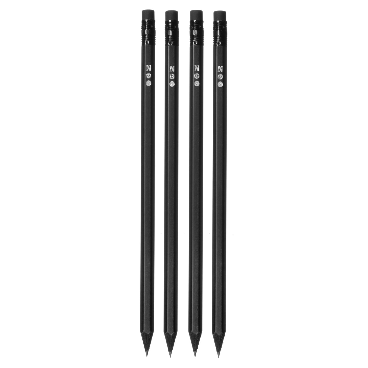 All Black #2 Pencils (Set of 4)