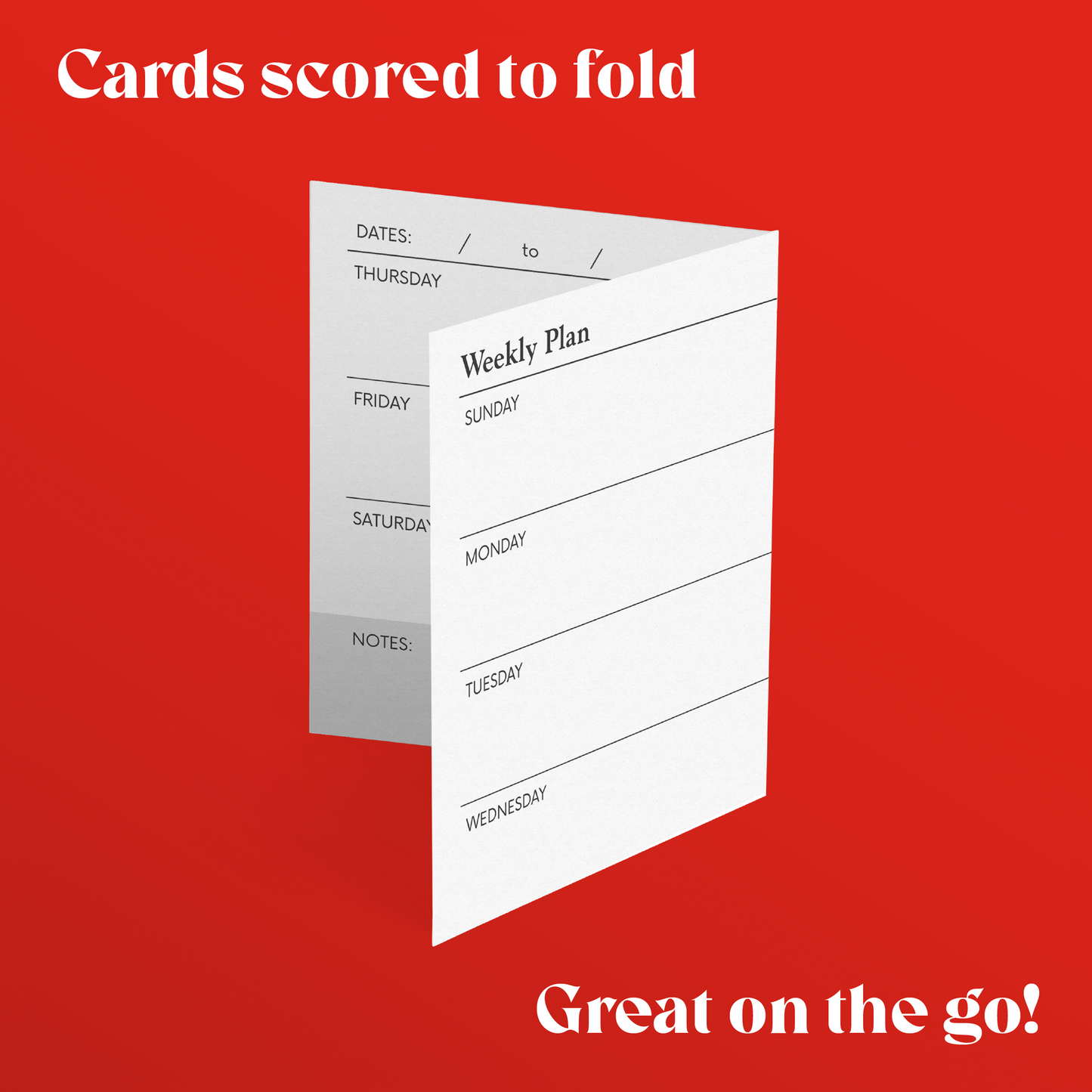 Weekly Plan Scored Note Cards (Pack of 50)